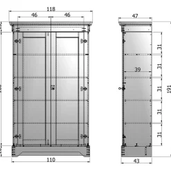 Outlet Abschließbarer Kleiderschrank Rioja Massivholzmöbel|Drehtürenschränke