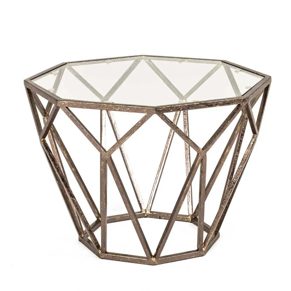 Outlet Achteckiger Beistelltisch Sernato Glastische