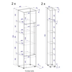 Aktenordnerschrank 4-teilig Uzniana*Pharao24 Discount
