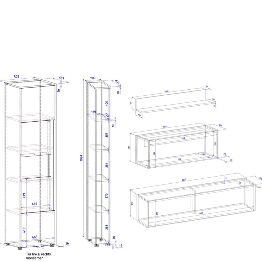 Anbauwand mit Homeoffice Rascian*Pharao24 Sale