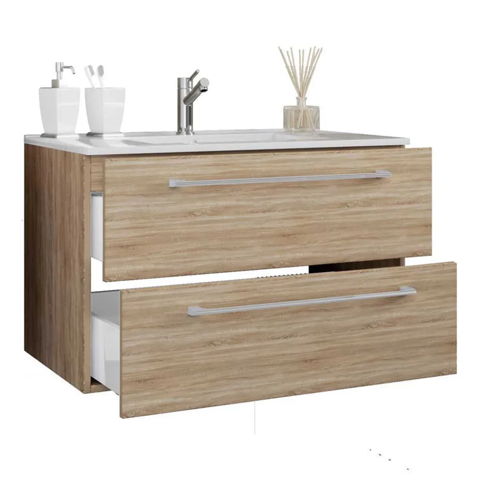 Sale Bad Set 4teilig Sonoma Eiche Estranon Badmöbel Sets