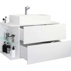 Hot Bad Set weiß 4-teilig Pseidoca Badmöbel Sets