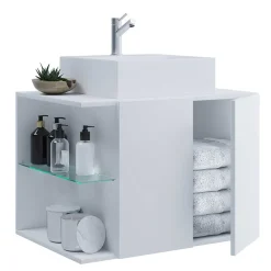 Clearance Badezimmer Schrank weiß Pseidoca Waschbeckenunterschränke|Bad Unterschränke