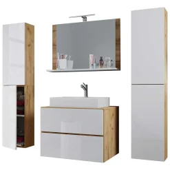 Best Badezimmereinrichtung zweifarbig Entradaro Badmöbel Sets