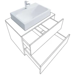 Best Badezimmereinrichtung zweifarbig Entradaro Badmöbel Sets