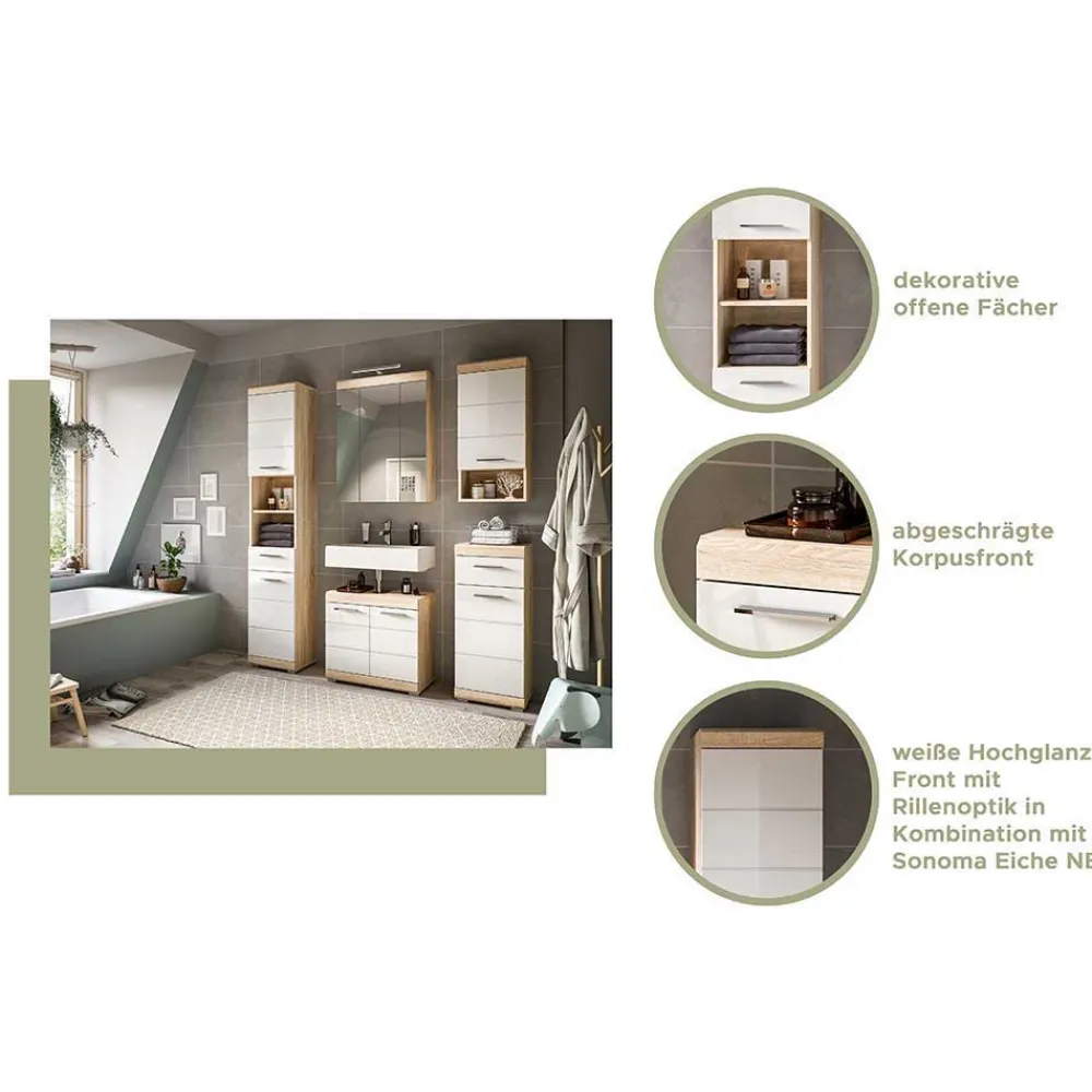 Outlet Badezimmerhochschrank Kwesina Badezimmerschränke|Bad Hochschränke