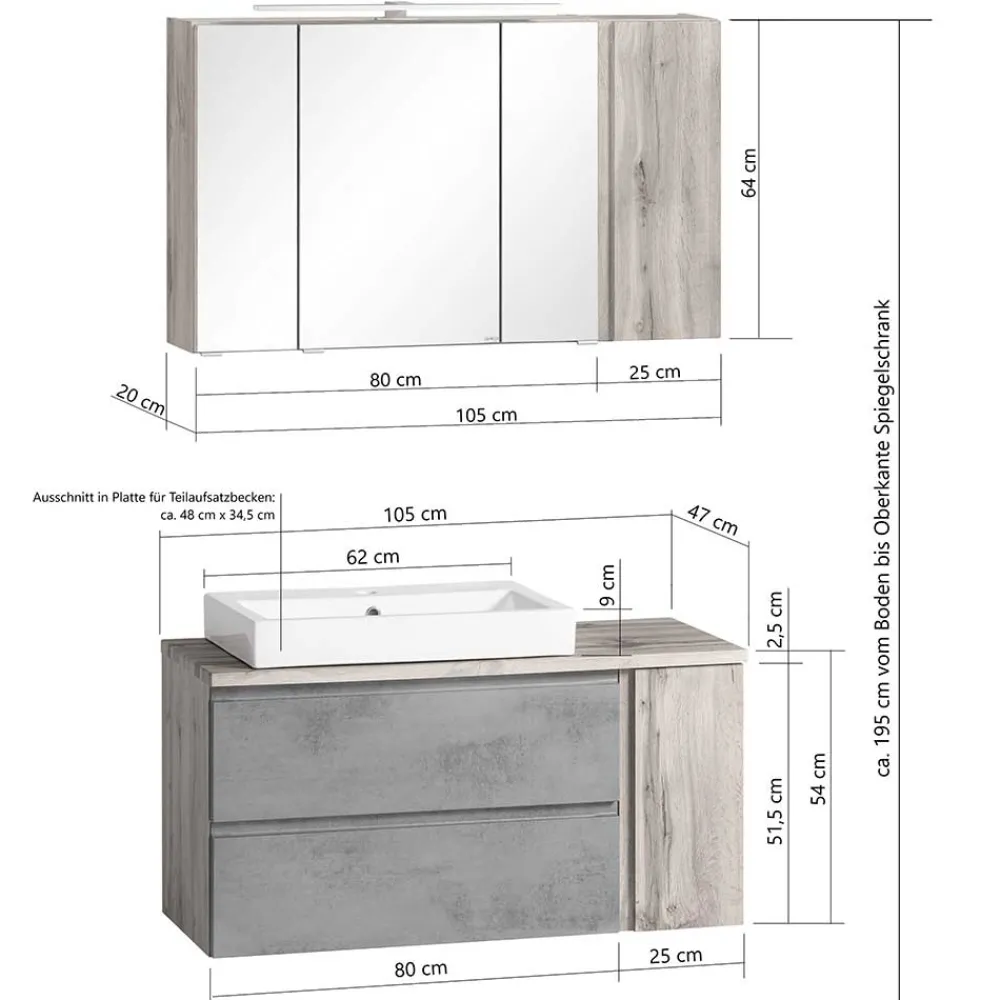 Hot Badezimmermöbel Set Lactona Badmöbel Sets