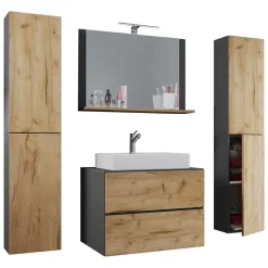 Badezimmermöbelset zweifarbig Socotta Badmöbel Sets