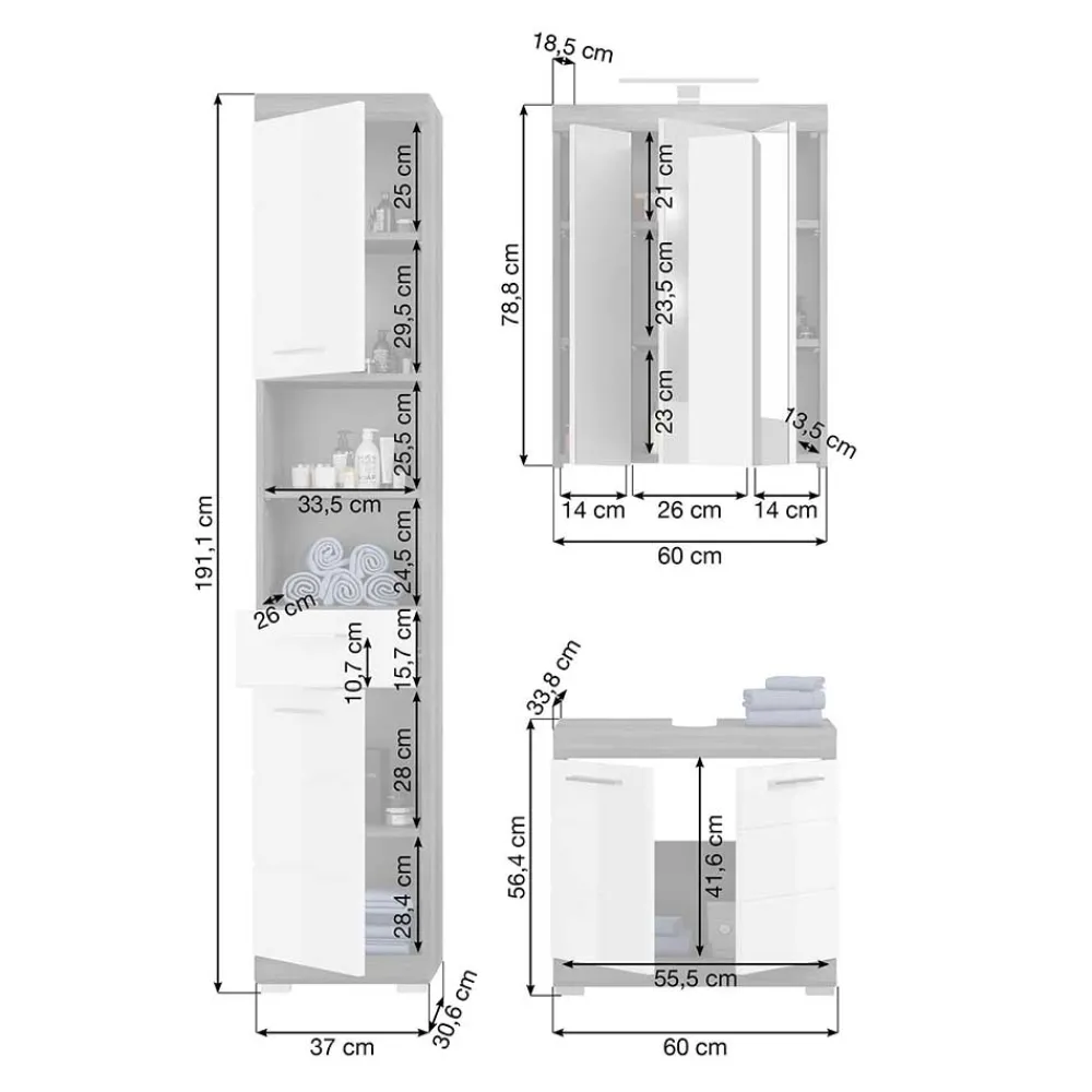 Hot Badmöbel Hayoran Badmöbel Sets