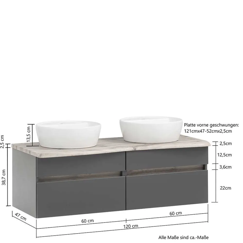 New Badmöbel mit 2 Becken Pegruan Badmöbel Sets