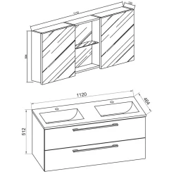 Hot Badmöbel mit Spiegelschrank Lasina Badmöbel Sets
