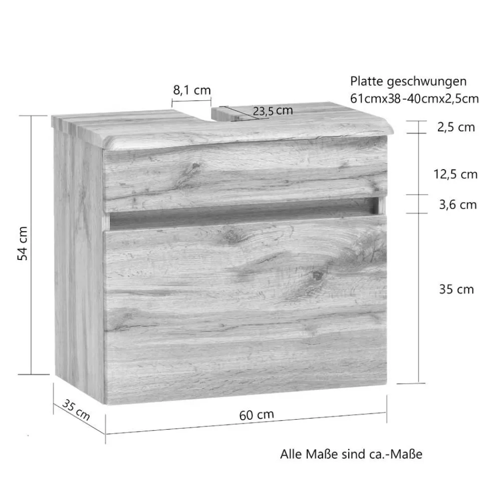 Outlet Badmöbel Set Dunkelgrau Pegruan Badmöbel Sets