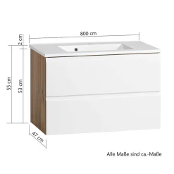 Badmöbel Set mit Waschbecken Lactona*Pharao24 New