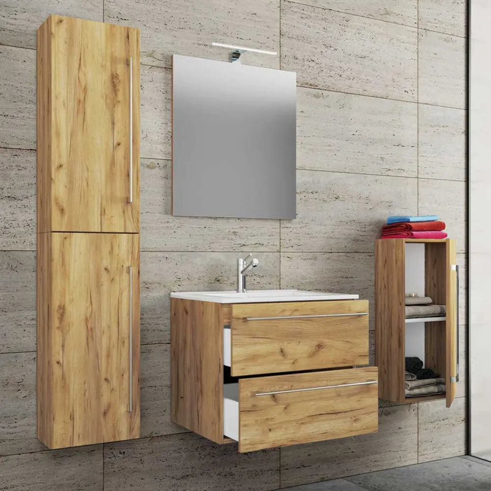 Discount Badmöbel-Set Holzoptik Enlino Badmöbel Sets