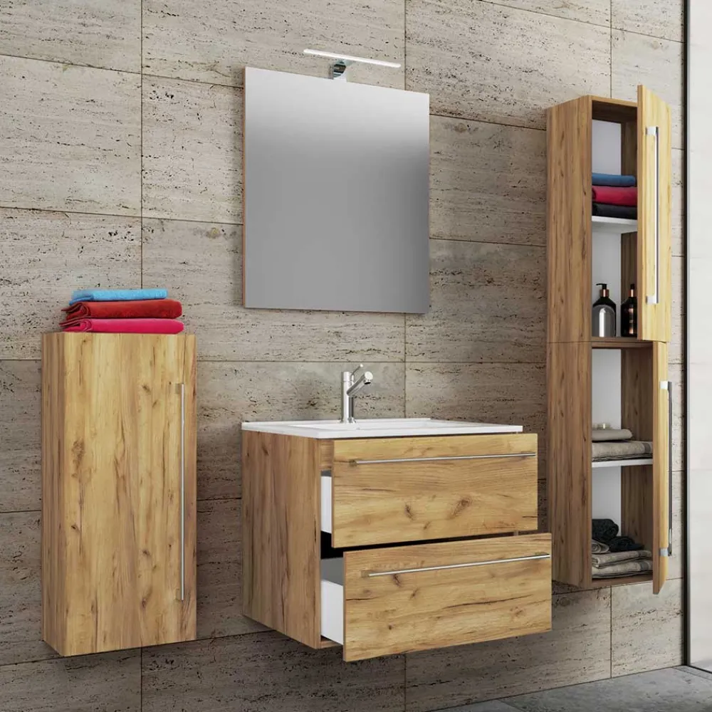 Discount Badmöbel-Set Holzoptik Enlino Badmöbel Sets
