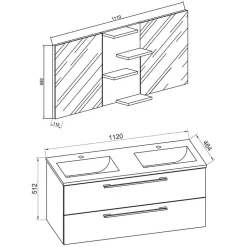 Badmöbelset mit Doppelbecken Dango*Pharao24