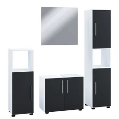 Hot Badmöbelset schwarz weiß Litora Badmöbel Sets