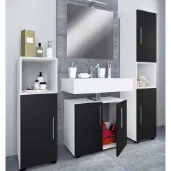 Hot Badmöbelset schwarz weiß Litora Badmöbel Sets