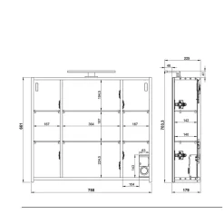 Badschrank mit Spiegel Elise*Pharao24