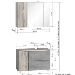 Badset mit Spiegelschrank Tagma*Pharao24 Online