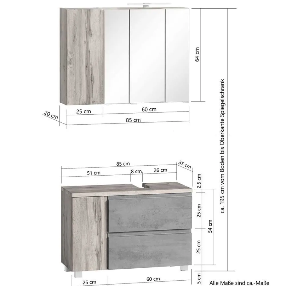 Badset mit Spiegelschrank Tagma*Pharao24 Online