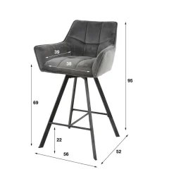 Sale Barstuhl Samt Giralva Barmöbel|Barhocker