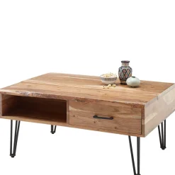 New Baumkantentisch Pauna Wohnzimmertisch|Massivholztische