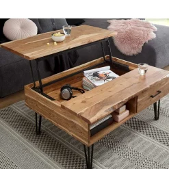 New Baumkantentisch Pauna Wohnzimmertisch|Massivholztische