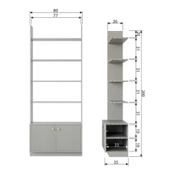 Sale Bücherregal Novelya Wohnzimmerregale|Massivholzregale