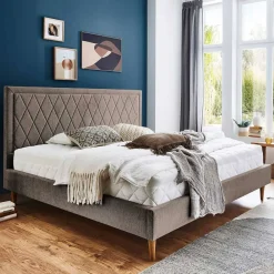 Clearance Bett Hellbraun Jeans Polsterbetten