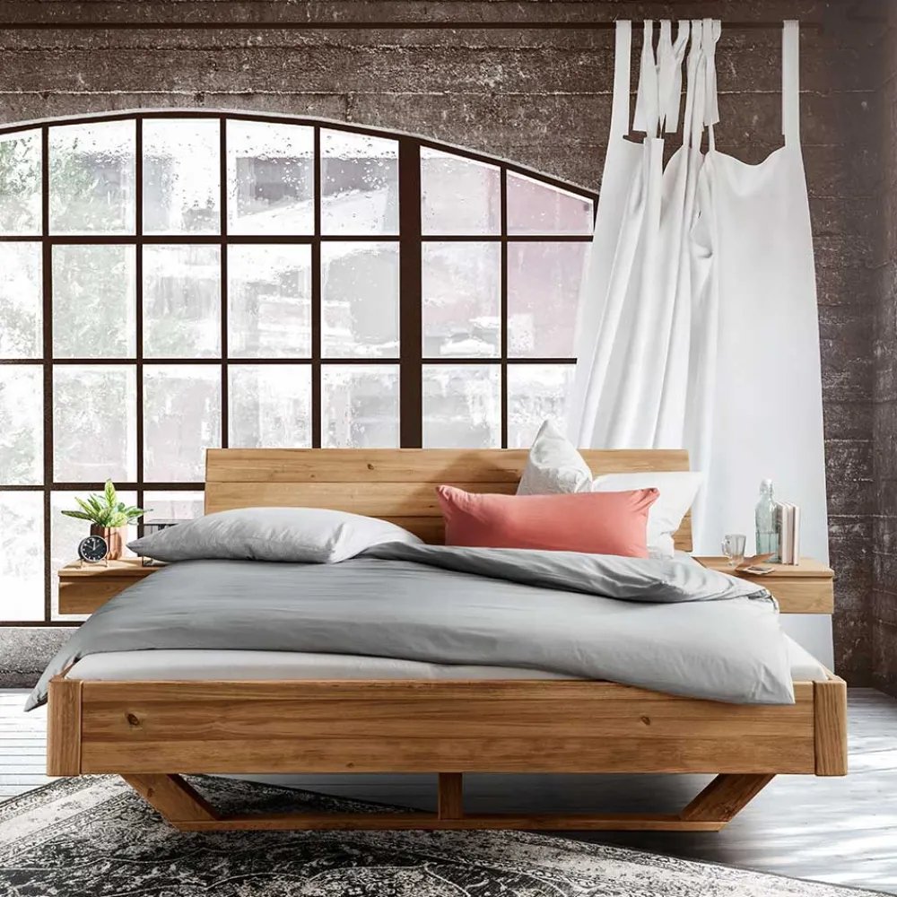 Discount Bett mit Holzkufe Tamyno Massivholzmöbel|Doppelbetten