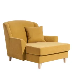 Hot Big Sessel gelb Velours Mason Wohnzimmer Sessel|Esszimmersessel