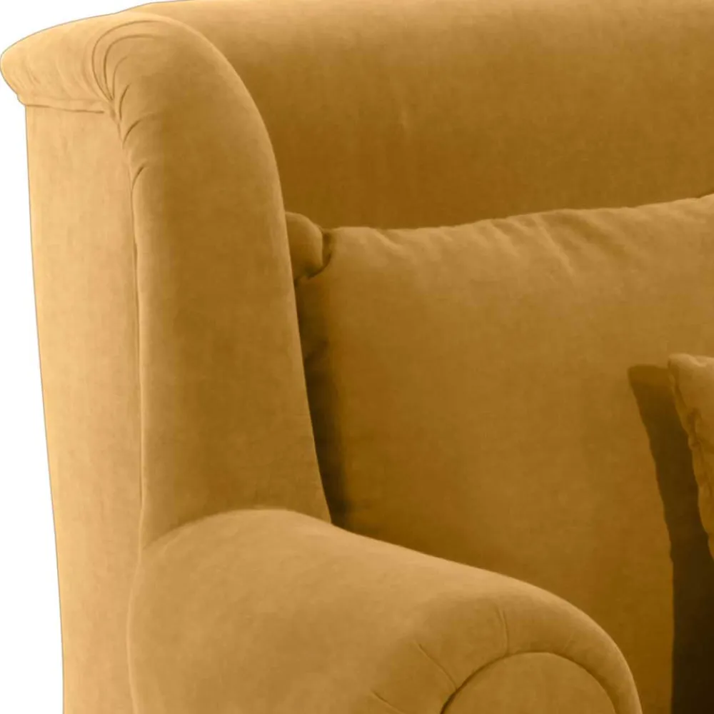 Outlet Bigsessel gelb Velours Sylvie Ohrensessel