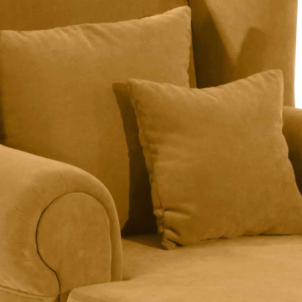 Outlet Bigsessel gelb Velours Sylvie Ohrensessel