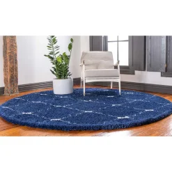 Sale Blauer Langflor Teppich Russell Teppiche