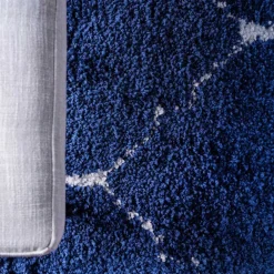 Sale Blauer Langflor Teppich Russell Teppiche