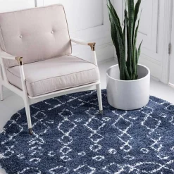 New Blauer Shaggy Teppich Vulin Teppiche