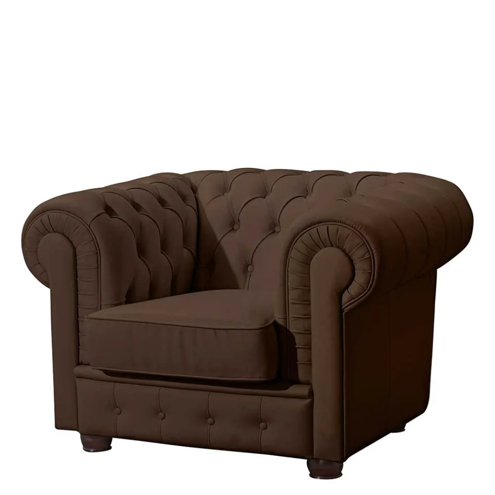 Hot Brauner Echtledersessel Madita Wohnzimmer Sessel