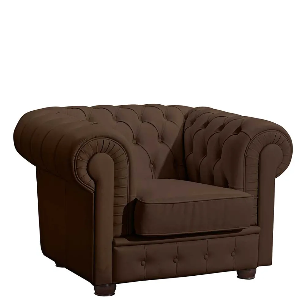 Hot Brauner Echtledersessel Madita Wohnzimmer Sessel