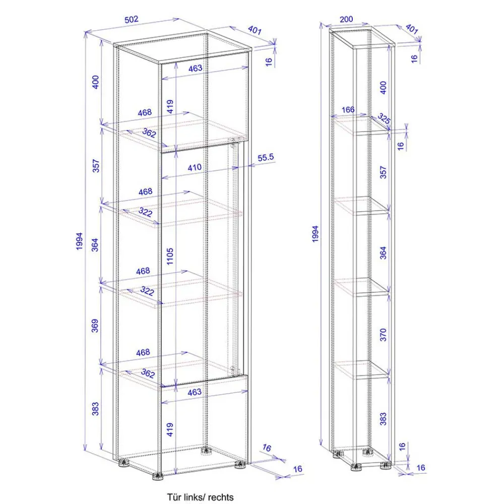 Büroschrank mit Regal Uzniana*Pharao24 New
