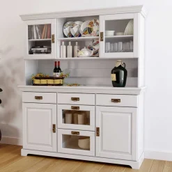 Best Buffetschrank Weiß Henjov Wohnzimmervitrinen|Massivholz Schränke