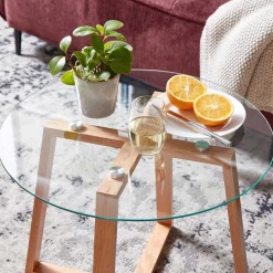 New Couch Beistelltisch Clarina Wohnzimmertisch|Glastische