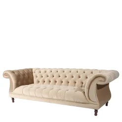 Couch Samtvelours Beige Segin*Pharao24 Sale