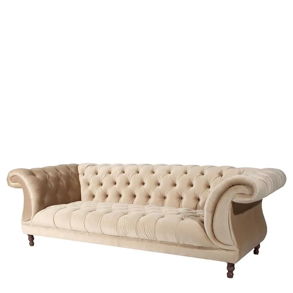 Couch Samtvelours Beige Segin*Pharao24 Sale