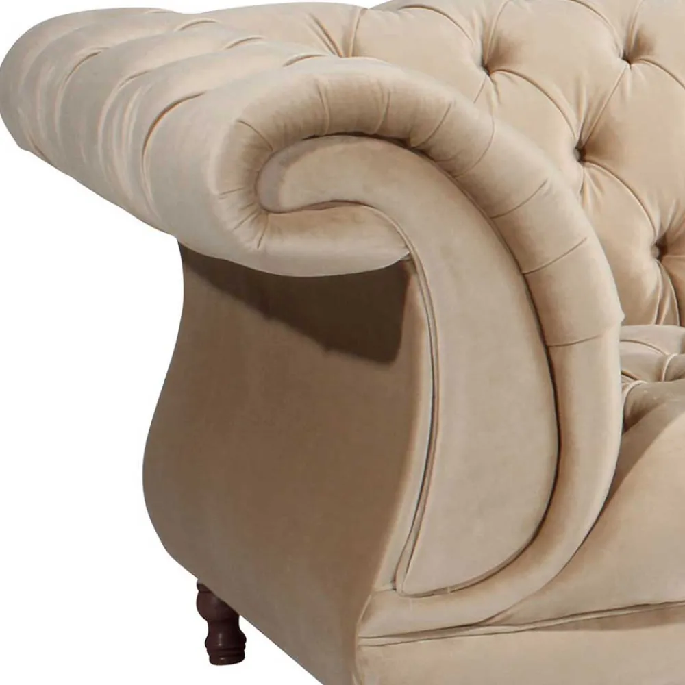 Couch Samtvelours Beige Segin*Pharao24 Sale