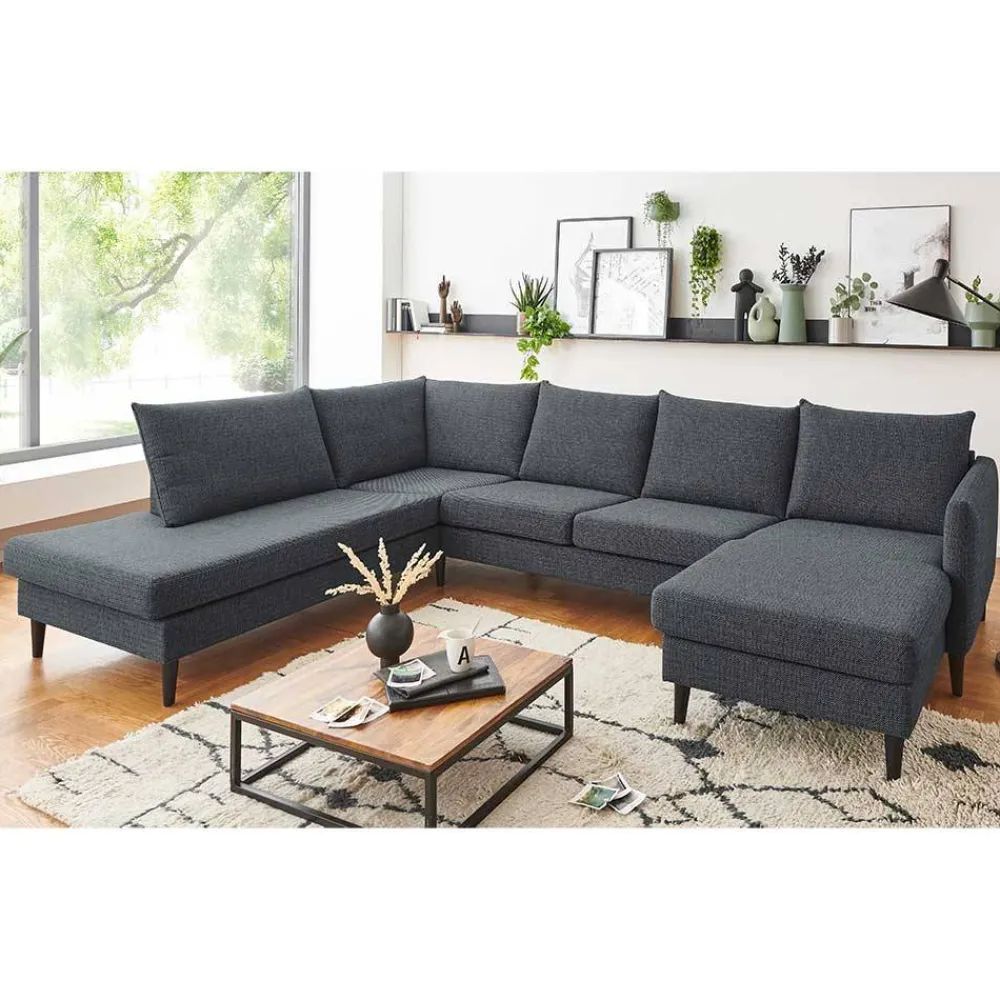 Couchlandschaft Anthrazit Sanctos Wohnlandschaften|Ecksofas
