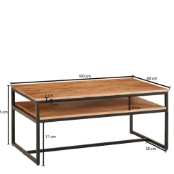 Best Couchtisch mit Ablage Livanov Wohnzimmertisch|Massivholztische