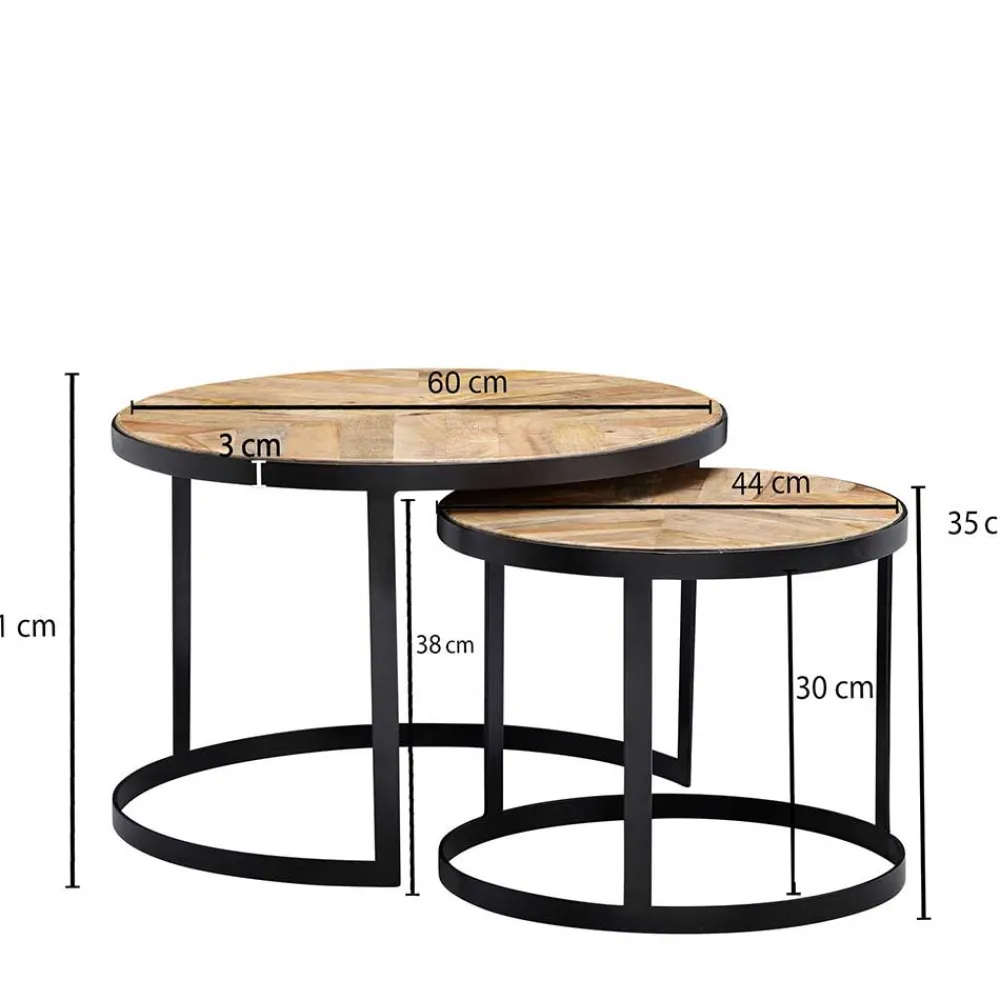 Couchtisch Set rund Endrov*Pharao24 New