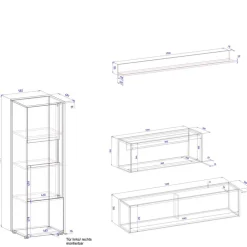 Clearance Design Wohnwand mit Schreibtisch Rascian Moderne Wohnwände|Wohnwand 300 Cm