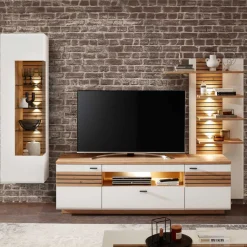 Clearance Design Wohnwand zweifarbig Luzie Wohnwand 250 Cm|Moderne Wohnwände